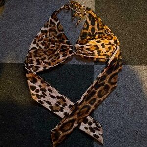 leopard print halter top